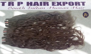 Virgin Raw Indian Temple Hair 100% Natural Black Extensiones de cabello humano de alta calidad en Body Wave y Kinky Curl Style - Product Image 6