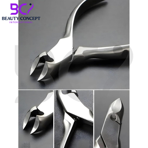 Coupe-ongles en acier inoxydable avec poignées rainurées, capuchon en plastique, lame courbée, ouverture large, professionnel, durable, pour podologie - Product Image 4