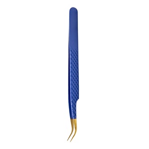 Estuche de Acero Inoxidable Antimagnético y Duradero para Extensiones de Cejas y Pestañas, Pinzas Curvas para Volumen y Aplicación - Product Image 3