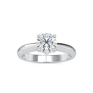 Anillo de Bodas de compromiso de diamante de corte redondo cultivado en laboratorio de alta calidad de 1,00 quilates, joyería de oro blanco de 14K - Product Image 4