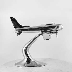 Modèle d'avion à hélice poli miroir avec base, prix bas, décoration de table, articles de décoration modernes pour la maison, modèle d'avion à hélice, dernier modèle - Product Image 4