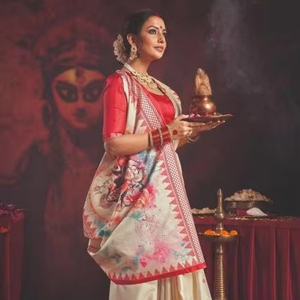 Vente en gros de saris indiens traditionnels en soie douce imprimée pour les affaires en Inde - Product Image 1