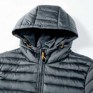 Chaqueta acolchada hecha a medida para hombre, venta al por mayor, de alta calidad, con capucha, cómoda y transpirable, de secado rápido, manga larga, cierre de cremallera - Product Image 6