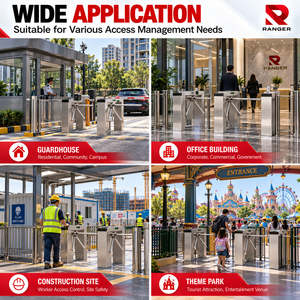 Barrière tournante semi-automatique à trois poteaux anti-collision avec déverrouillage rapide par carte RFID (0,2 seconde) pour bâtiments commerciaux – Fournisseur et exportateur en Malaisie - Product Image 5