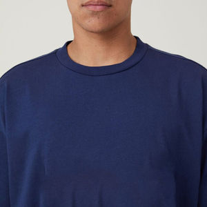 Camisetas de algodón 100% de alta calidad para hombre, ropa de calle de gran tamaño con cuello redondo pesado personalizable para hombre - Product Image 3