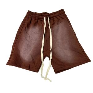 Gran oferta de pantalones cortos de sudor de lana de algodón lavado ácido de hombre de alta calidad Jogger Running Stone Wash Shorts transpirables pantalones cortos de sudor de verano - Product Image 1