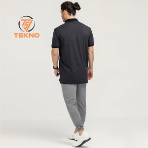 Logo brodé personnalisé coupe normale 100% polo en piqué de coton stretch blanc avec patte de boutonnage et côtes dissimulées - Product Image 5