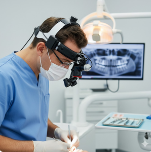 プロフェッショナル 3.5X 歯科用双眼ルーペ、電気 LED ヘッドライト付き、作業距離 420mm、医療手術用拡大鏡 - Product Image 2