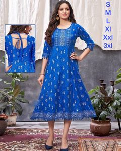 Kurtis pour femmes en Inde, dernières tendances vestimentaires féminines, tissus en rayonne indiens, prix bas, kurtis bon marché en gros, kurtis avec travail de feuille - Product Image 4