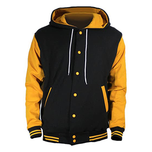 Blouson de baseball Varsity Letterman pour hommes, style universitaire, avec col montant et manches en cuir et corps en laine - Product Image 5