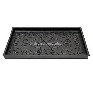 Bota de Metal de estilo Popular, bandeja de zapatos Rectangular con acabado negro para entrada del hogar, bandejas decorativas para botas hechas a mano - Product Image 5