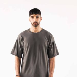 เสื้อยืดลำลองผ้าฝ้ายแขนสั้นสำหรับผู้ชายเสื้อ100% ไหล่ปล่อยไซส์ใหญ่พิเศษโลโก้ตามสั่ง - Product Image 1