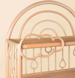 Stockage en rotin naturel nouvellement conçu: étagère en rotin tissé à 3 niveaux pour livres de contes et jouets pour enfants, - Product Image 3