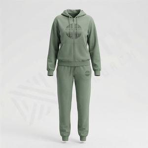 Conjuntos Deportivos de Felpa de Algodón Puro para Mujer, Elegantes, con Etiqueta de Logotipo Personalizable, de Alta Calidad, Suaves y Cálidos para Gimnasio - Product Image 1