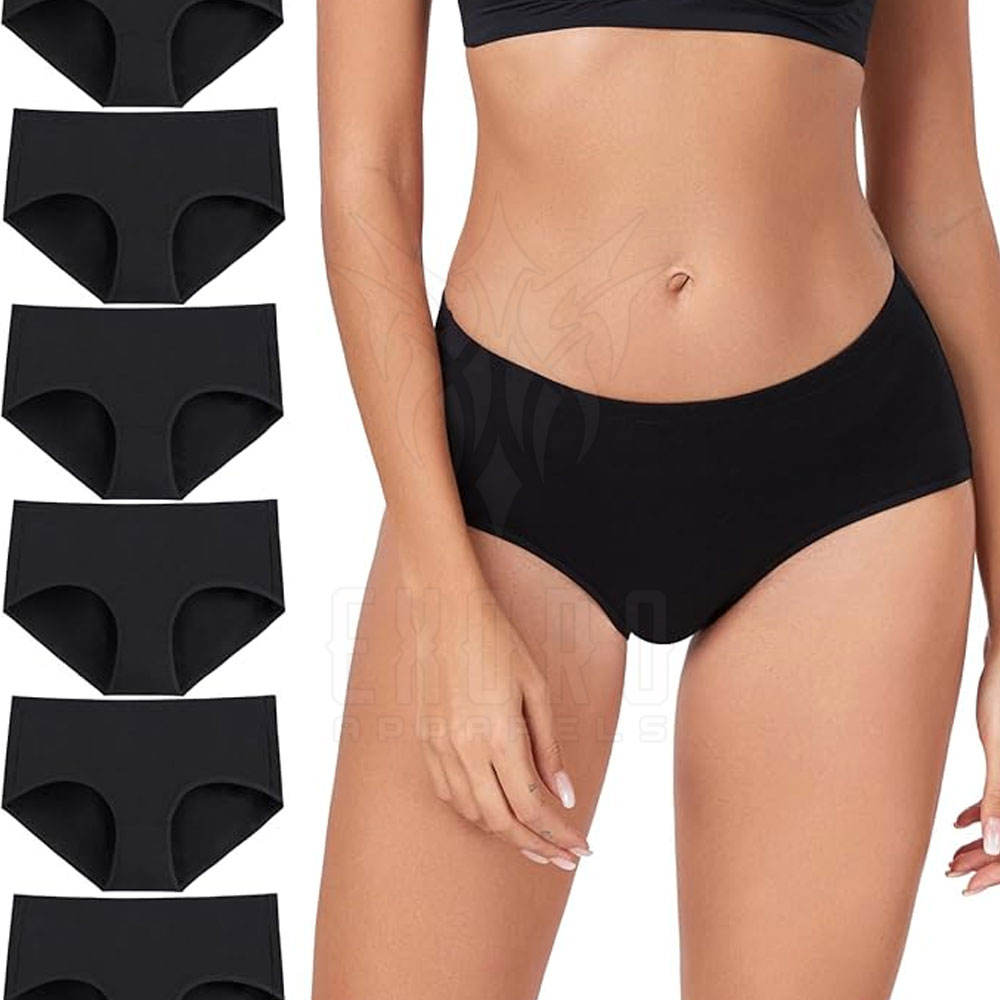 Women Panties Solid Knitted Soft Cotton Underwear Breathable Fabric Everyday Wear Lingerie Bulk Supply