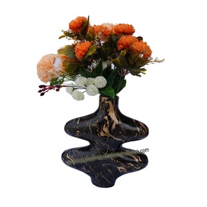 Florero de aluminio de Metal de tono dorado y negro de nuevo diseño de moda para la decoración de la boda de la sala de estar - Product Image 1