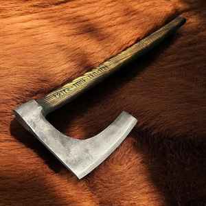 Hacha Vikinga Hecha a Mano, Venta Caliente, Grado Industrial, con Mango de Madera para Supervivencia al Aire Libre, con Funda, para Camping - Product Image 6