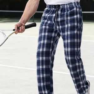 กางเกงนอนผ้าสักหลาดผู้ชายคุณภาพดี เอวกลาง ทรงหลวม สไตล์ลำลอง มีเชือกผูก ยางยืด คุณภาพสูง - Product Image 4