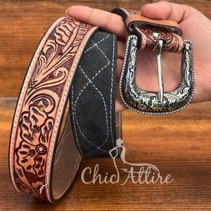 Cinturón de cuero de gamuza con puntada para botas de lujo de los mejores fabricantes, cinturones ajustables para hombres y mujeres, perfecto para trajes de negocios - Product Image 1