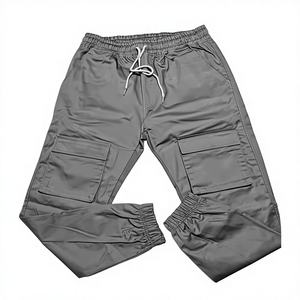 Top vente hommes décontracté Cargo pantalon hommes taille élastique multi-poches en plein air Street Wear mode coton Cargo pantalon pantalon - Product Image 1