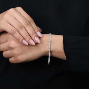 Bracelet tennis en diamant rond brillant cultivé en laboratoire en argent sterling et or 6,16 TCW Clarté VS Couleur E/F Accessoire de bijouterie - Product Image 6