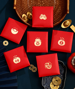 Enveloppes rouges personnalisées avec impression de logo, paquets rouges du Nouvel An chinois personnalisés, enveloppe dorée de luxe, emballage cadeau d'entreprise - Product Image 5