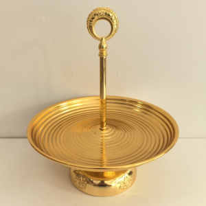 Luxury Gold 2 Tier Serving Stand | Metal Cupcake Pastry Display Tower | Decorative Dessert Cake Plate <b>Tray</b> for Wedding Party - Product Image 2