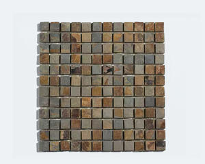 Tuiles de mosaïque en <span class=keywords><strong>ardoise</strong></span> de couleur naturelle mélangée - Surface fendue, écologiques, tuiles carrées de 1x1 pouce <span class=keywords><strong>pour</strong></span> les murs extérieurs et intérieurs - Product Image 2