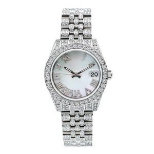 Montre en diamant Moissanite VVS en édition limitée Design Hip Hop unique Boîtier en acier inoxydable entièrement glacé Boîtier en quartz de 36mm - Product Image 4