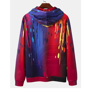Sudadera con capucha cómoda de estilo de invierno para hombre OEM, diseño personalizado con impresión digital, cuello con capucha de patrón sólido a la moda - Product Image 2