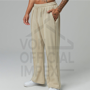 Pantalon évasé en coton avec impression de logo personnalisé pour hommes couleur unie vêtements d'extérieur pantalon évasé pour hommes meilleur design pantalon évasé pour hommes - Product Image 3