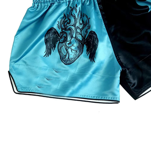 Pantalones Cortos de MMA para Hombre Hechos a Medida OEM, Logotipo Personalizado en la Parte Delantera, Color Sólido, Secado Rápido, Transpirables, de Tela de Lona, para Entrenamiento de Boxeo - Product Image 3