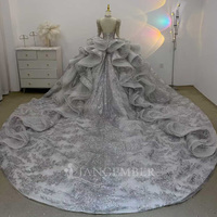 Robe de mariée Jancember JJ116, col carré scintillant, ornée de perles, style Empire, Vestidos De Novia