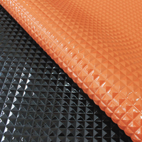 Cuir synthétique PVC gaufré 3D brillant à motif géométrique pyramidal pour sacs à main, chaussures et artisanat