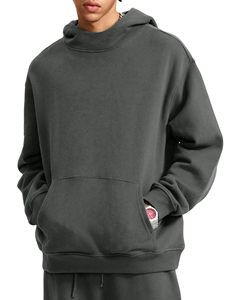 Sweat-shirt à capuche unisexe en coton mélangé d'hiver personnalisé, col rond, uni, surdimensionné, grande taille, décontracté, pour homme - Product Image 2