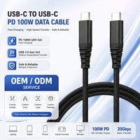 Cable USB C PD de 1m SML, 100W 20V 5A, Blindado, Alta Velocidad de Datos para Teléfono Móvil y Computadora con Chip E-mark, Dispositivo Inteligente, Pedido OEM ODM