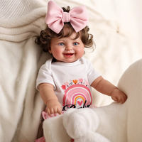 Poupée Reborn Babeside Malia 20 pouces en vinyle, mini jouet en peluche, poupée de mode, princesse, fille, longues boucles brunes, peinte à la main