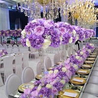 Boules de fleurs artificielles décoratives pour centre de table, boule de fleurs violet foncé, boule de fleurs fuchsia