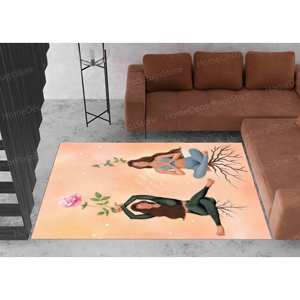 Modern Printed <b>Rug</b>, Yoga Girls Design, Custom, <b>Cool</b>, Decorative, Gift,Nonwoven Thin <b>Rug</b> - Product Image 2
