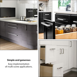 10 Gói Matt Đen 5 Inch Thép Không Gỉ Tủ Kéo Nhà Bếp Phần Cứng Xử Lý Tủ Ngăn Kéo Với 128Mm Lỗ Trung Tâm - Product Image 4