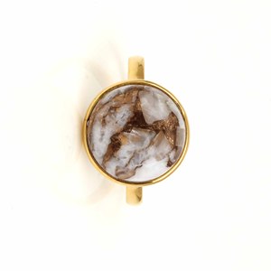 2025 anillo fino de plata 925 exportado personalizado 12mm calcita blanca cobre mujeres eternidad Vermeil joyería de piedras preciosas naturales con regalo - Product Image 3