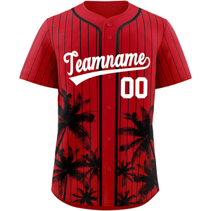 Jersey de softbol sublimado, camisa abotonada de béisbol personalizada, nombre del equipo bordado, número, aparejos, sarga, transpirable, secado rápido - Product Image 5