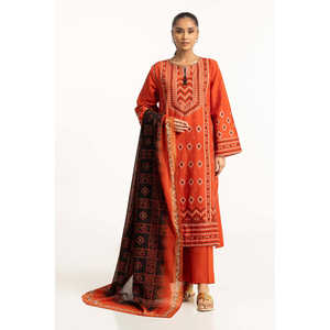 Ensemble de 3 pièces pour femmes, imprimé, en coton, avec broderie, vêtements décontractés d'été, 100% coton - Product Image 1