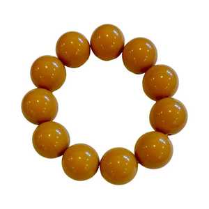 Pulseras de Resina Hechas a Mano, Elegantes y Vintage, Color Amarillo para Mujeres y Niñas, Color Único, Pulseras Clásicas con Cuentas - Product Image 6