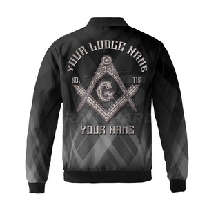 Veste de club maçonnique à fermeture éclair, tissu de qualité supérieure, broderie personnalisée, vêtements maçonniques, veste d'extérieur - Product Image 3