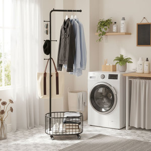 KPT68029 Porte-serviettes double mobile moderne pour salle de bain, structure en acier avec revêtement en poudre, chauffant, pour hôtels et foyers, style minimaliste - Product Image 3