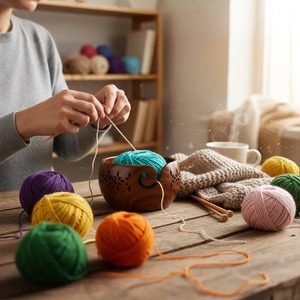 Bol à laine en bois massif de grande capacité de fabrication indienne pour les projets de tricot et de crochet, disponible à un prix compétitif - Product Image 5