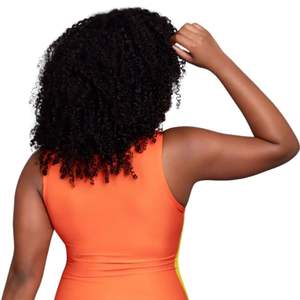 Traje de Baño Color Mandarina para Mujer, de Una Pieza, con Paneles en Contraste, Ajuste Elástico, Moderno, para Playa - Product Image 5