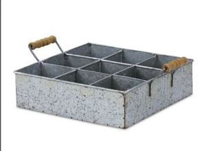 Plateau à outils de cuisine galvanisé à 4 cloisons personnalisable en métal durable fini parfait pour le rangement organisé des ustensiles - Product Image 5