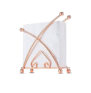Nouveau porte-serviettes en tissu au design élégant, porte-serviettes en fer rose doré pour mariage, distributeur de serviettes en papier autoportant - Product Image 1